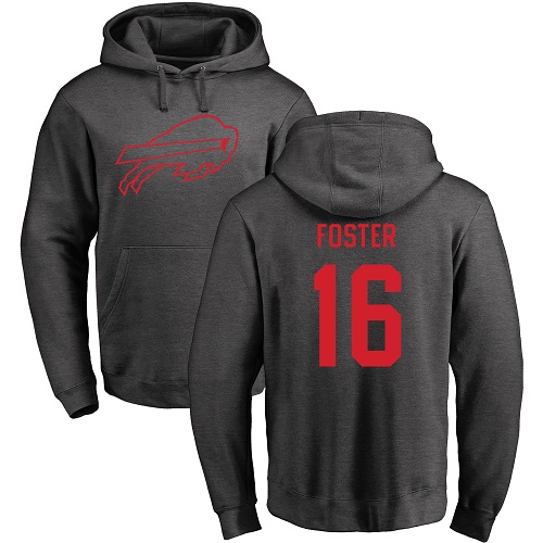 Men NFL Buffalo Bills #16 Robert Foster Ash One Color Pullover Hoodie Sweatshirt->buffalo bills->NFL Jersey